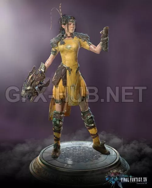 PBR Game 3D Model – Final Fantasy XIV Monk Class