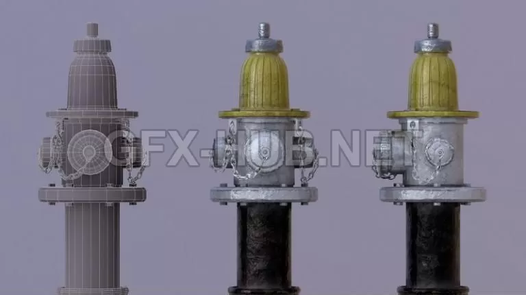 PBR Game 3D Model – Fire Hydrant Prop