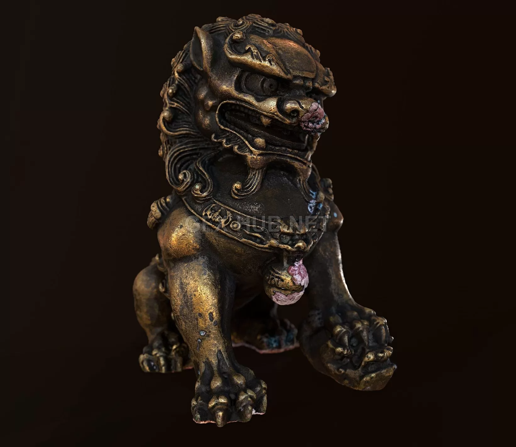 PBR Game 3D Model – Foo Dog Ornament