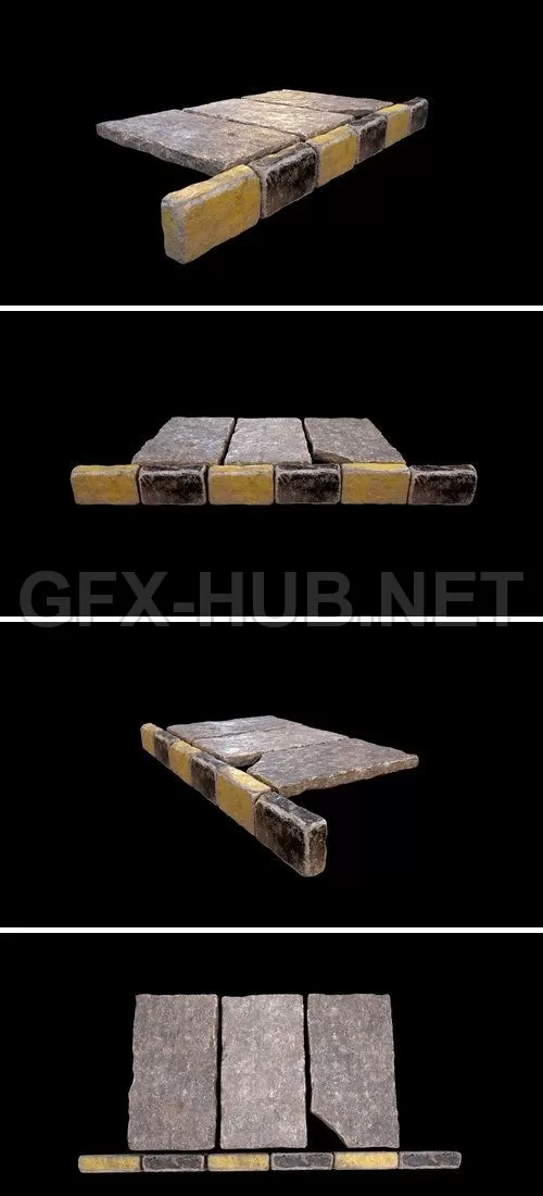 PBR Game 3D Model – Foot Path Stone