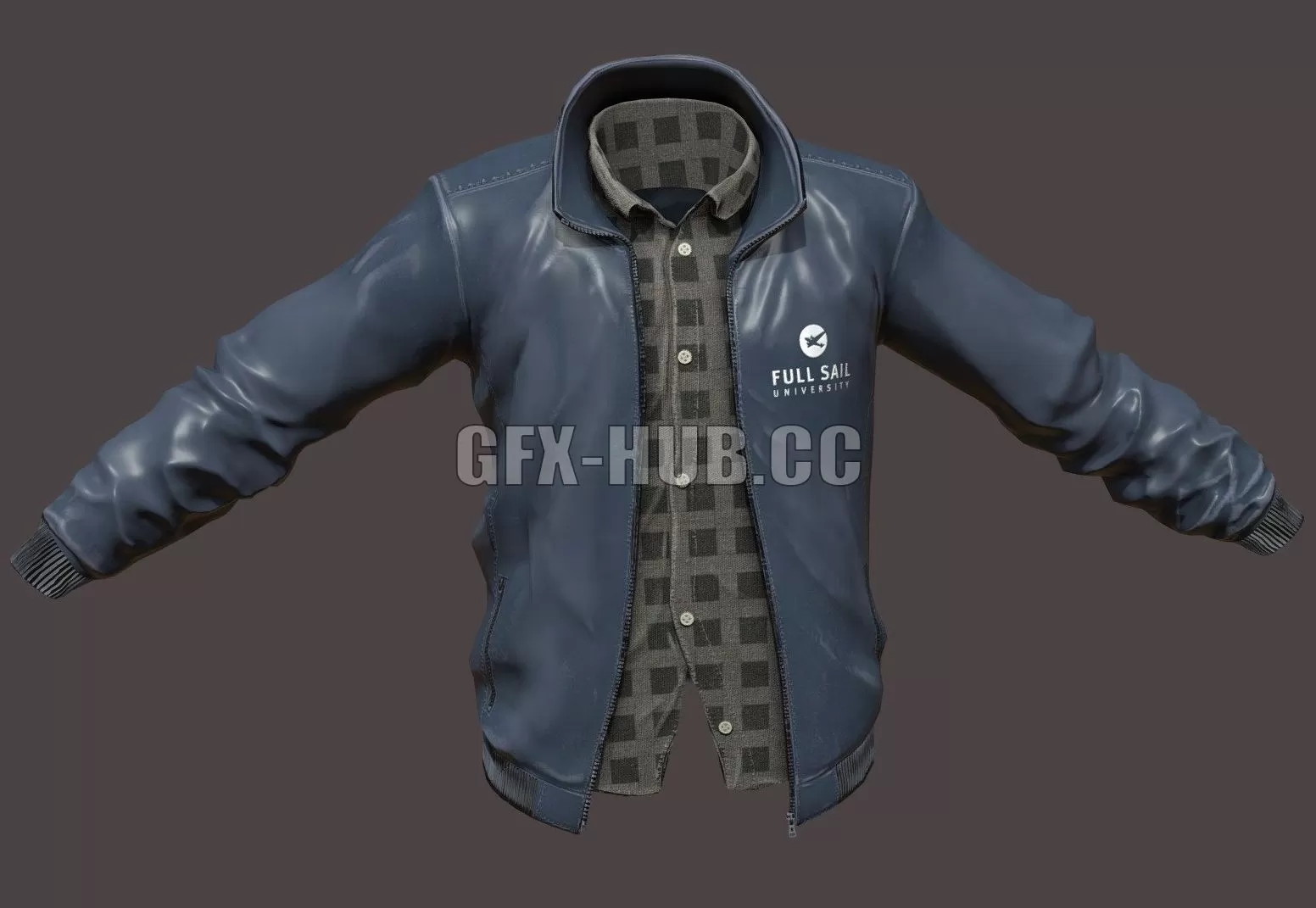 PBR Game 3D Model – Full Sail University Bomber Jacket
