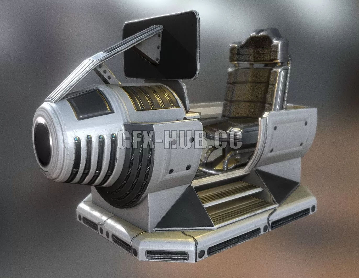 PBR Game 3D Model – Futuristic control module Basic Version
