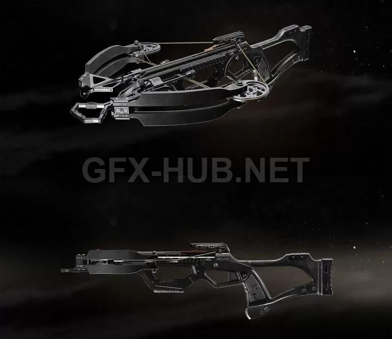 PBR Game 3D Model – Futuristic Crossbow Concept