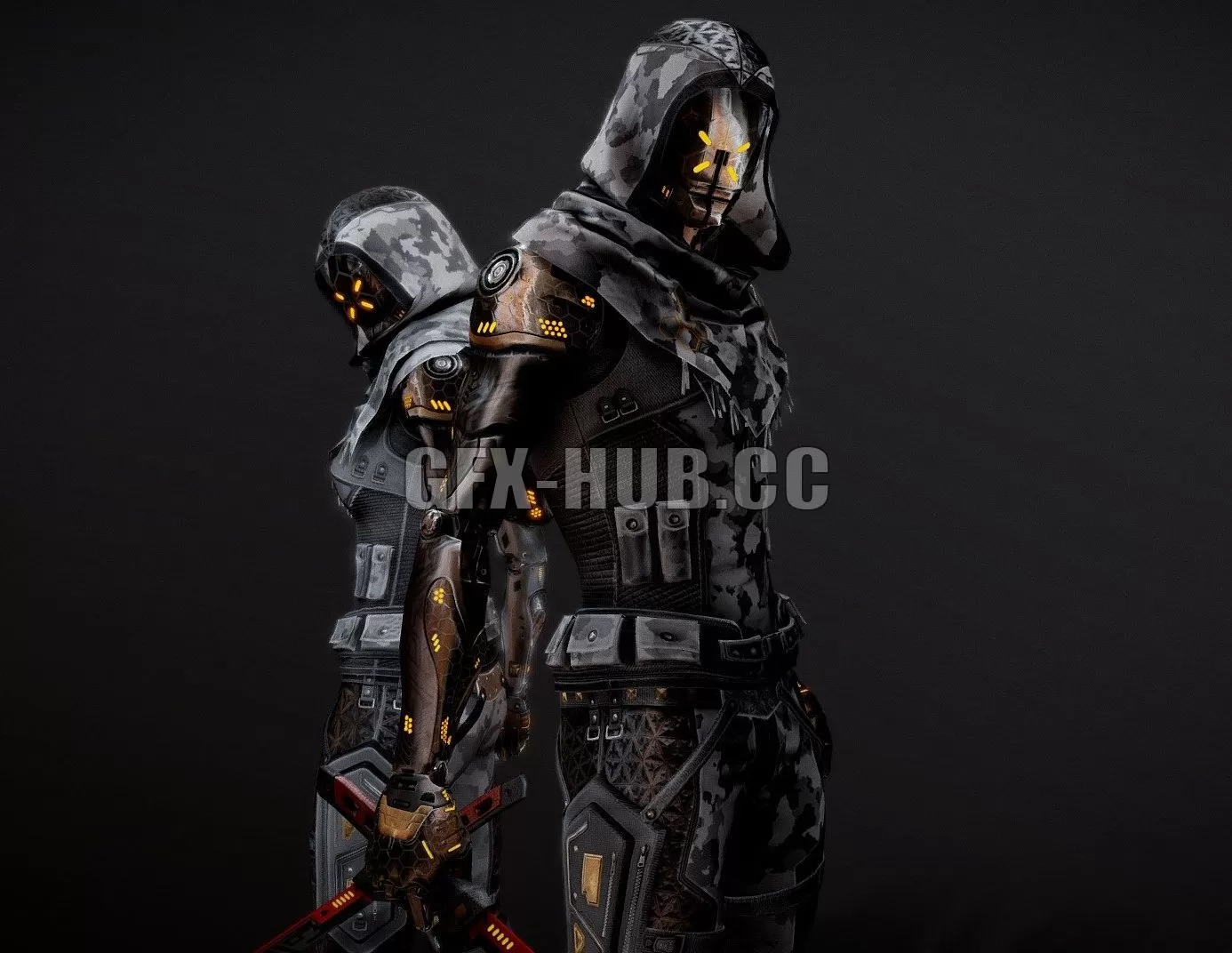 PBR Game 3D Model – G2 Cyborg Characters