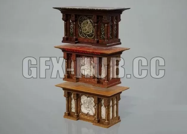 PBR Game 3D Model – Game Prop – Altar