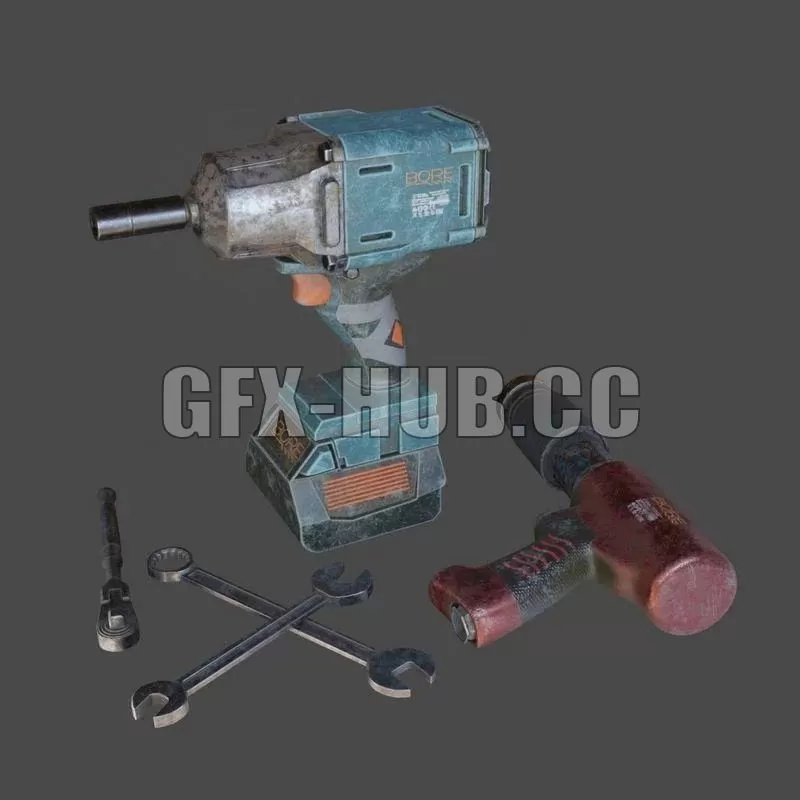 PBR Game 3D Model – Garage Tool Collection