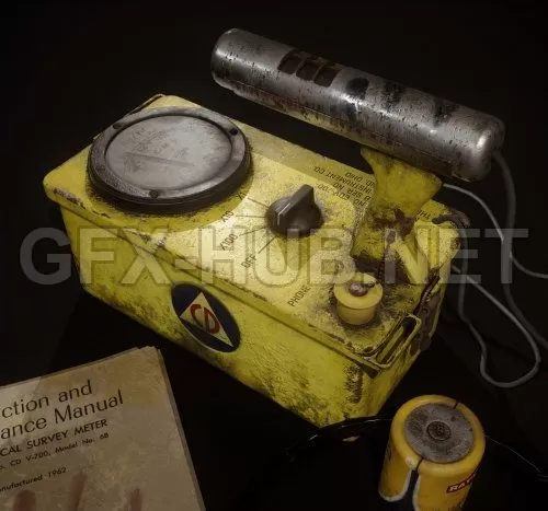 PBR Game 3D Model – Geiger Counter CD V-700