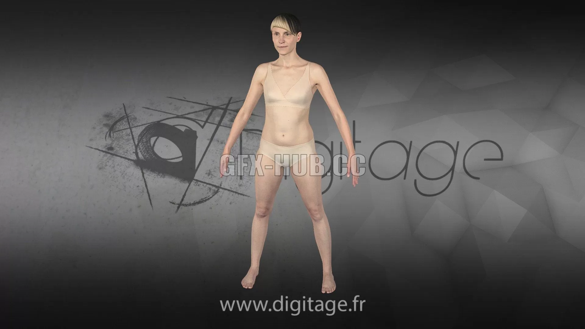 PBR Game 3D Model – Genevieve – Apose Reference