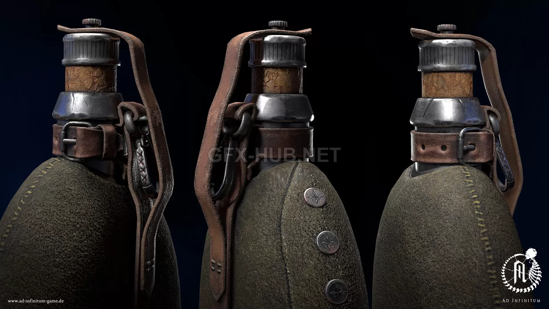 PBR Game 3D Model – German WW1 Canteen