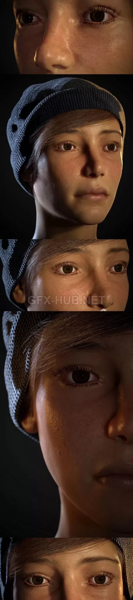 PBR Game 3D Model – Girls Face