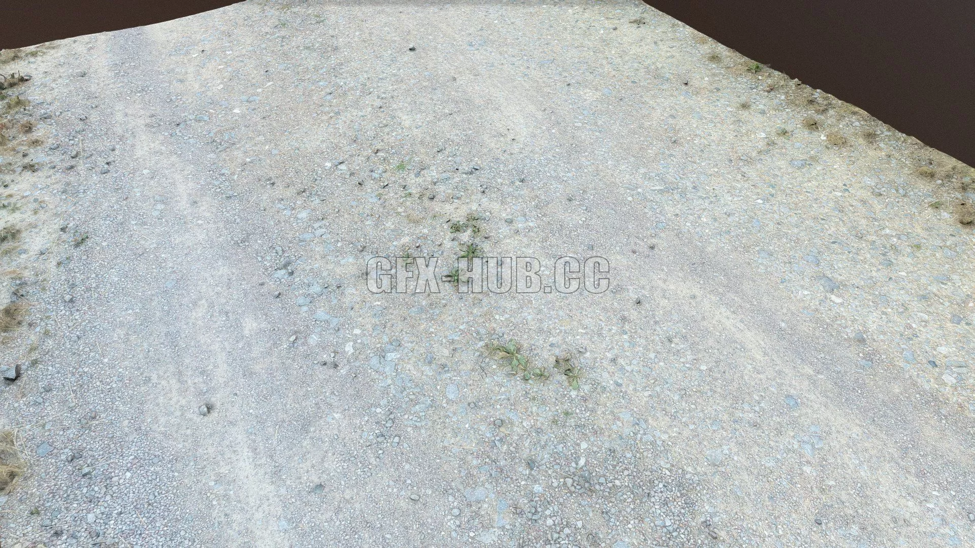 PBR Game 3D Model – Gravel road dusty unpaved