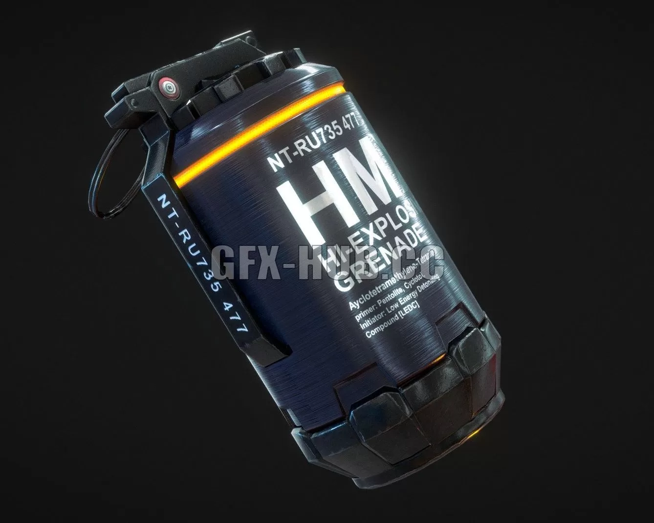 PBR Game 3D Model – Grenade Elysium (Game Ready)