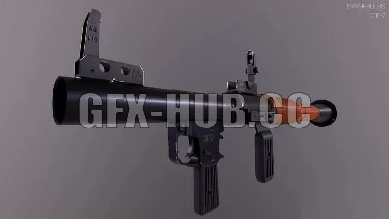 PBR Game 3D Model – Grenade launcher RPG-7