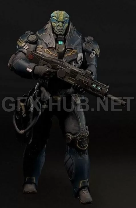 PBR Game 3D Model – Grusk Warrior