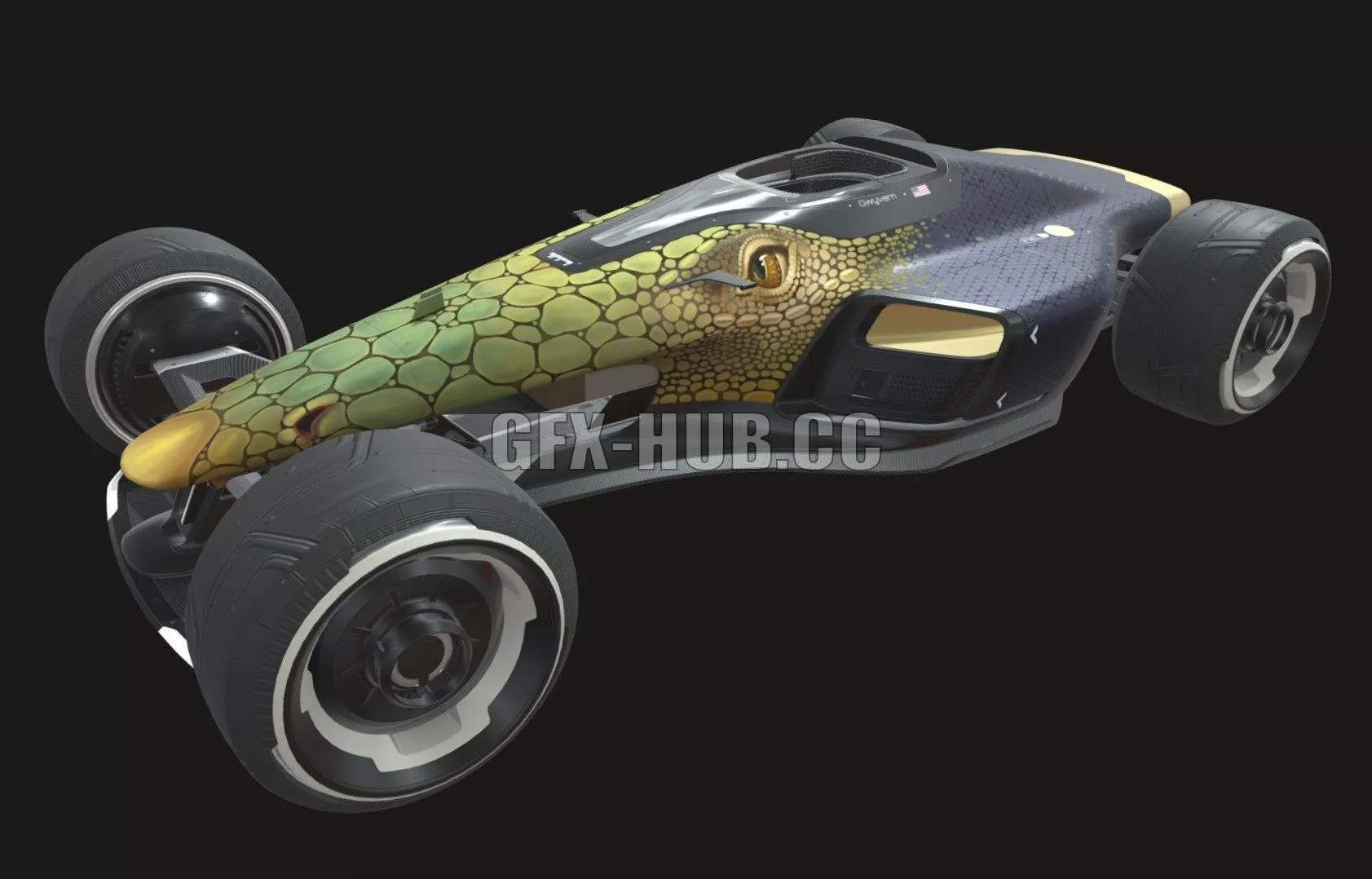 PBR Game 3D Model - Gwyverns TM2020 Custom Car Skin - 3DSKY Decor Helper