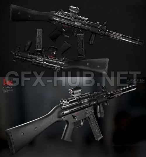 PBR Game 3D Model – H&K mp5 Custom