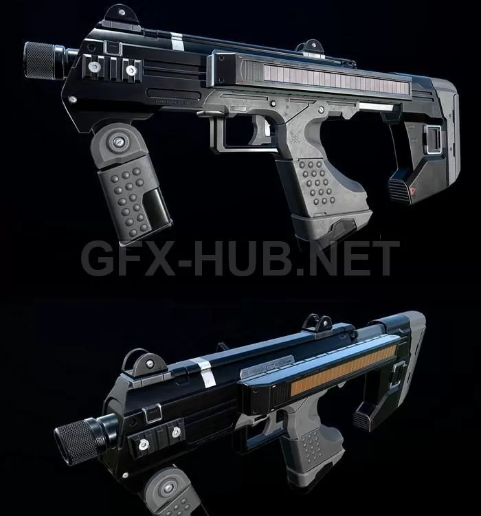PBR Game 3D Model – Halo M7 SMG