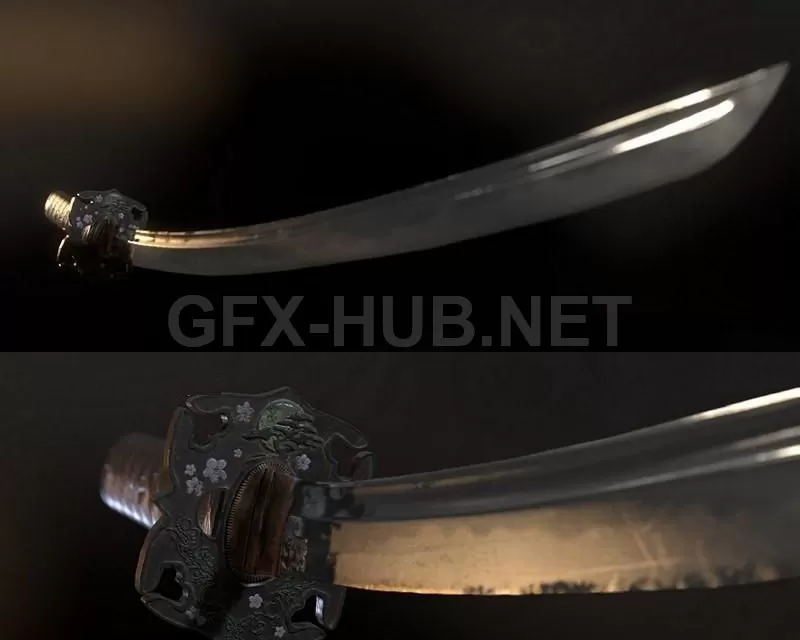 PBR Game 3D Model – Hattori Hanzo Sword