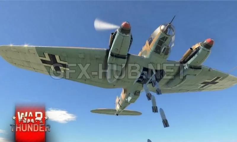 PBR Game 3D Model – Heinkel He 111 WW2 Bomber