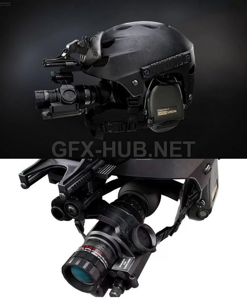 PBR Game 3D Model – Helmet-Protec-alpha-bravo-half-shell