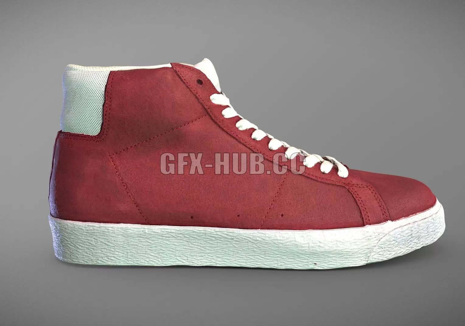 PBR Game 3D Model – High top skateboarding sneaker (de-branded)