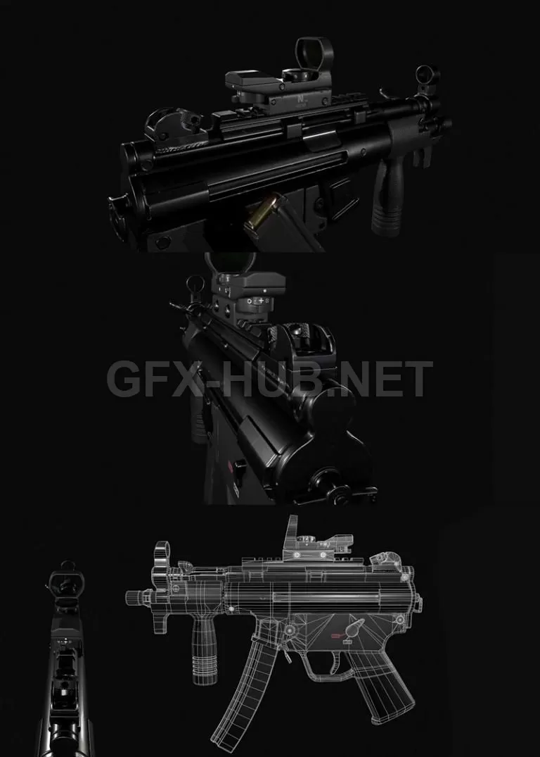 PBR Game 3D Model – Hk Mp5k PBR