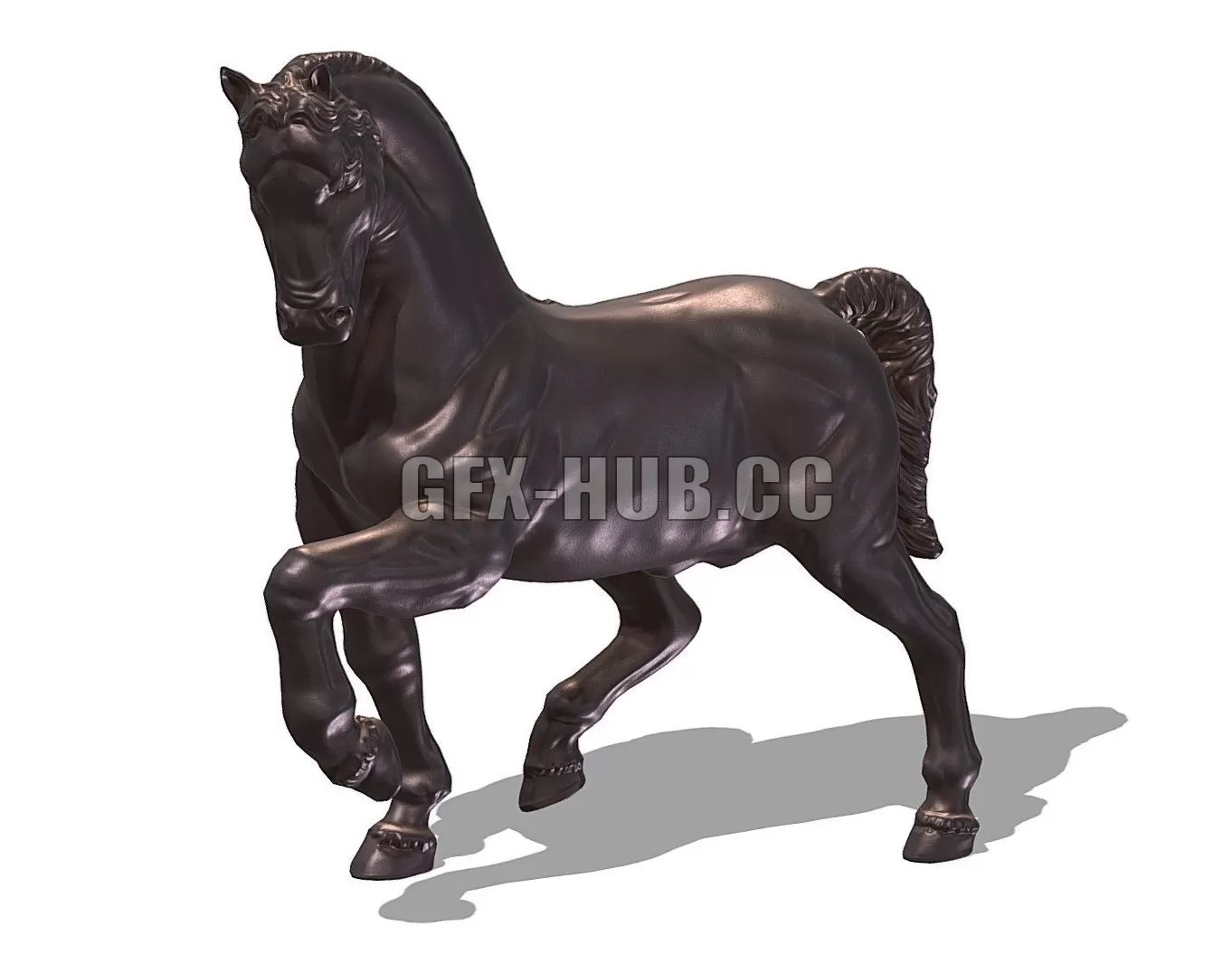 PBR Game 3D Model – Horse Statue