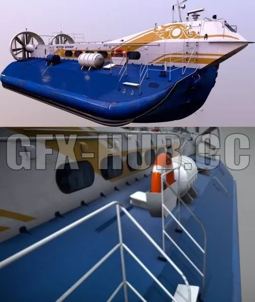 PBR Game 3D Model – Hovercraft Hivus 48