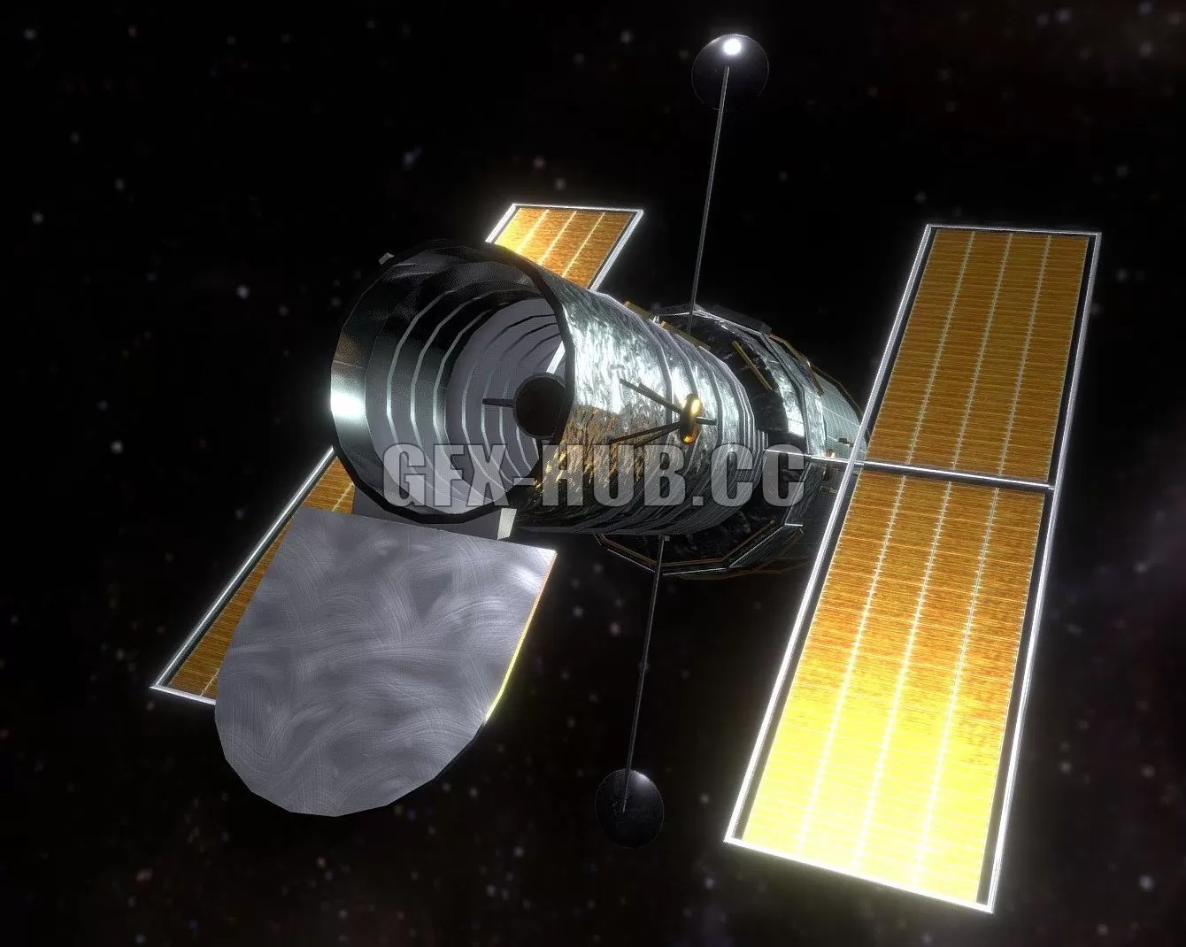 PBR Game 3D Model – Hubble Telescope