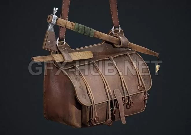PBR Game 3D Model – Hunters bag