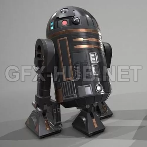PBR Game 3D Model – Imperial Astromech Droid PBR