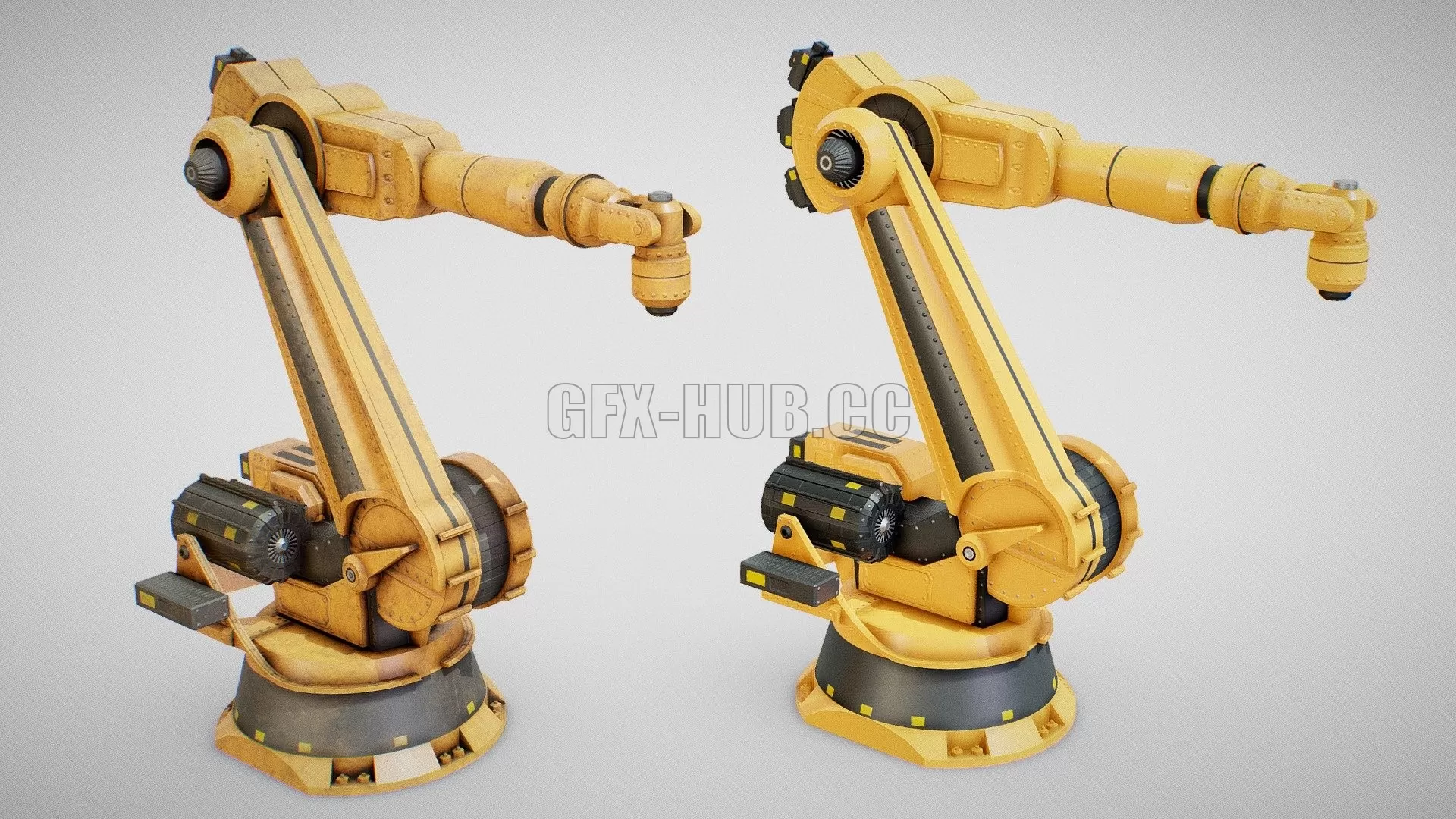 PBR Game 3D Model - Industrial Robot Arm 01 (Clean and Dirty) - 3DSKY Decor  Helper