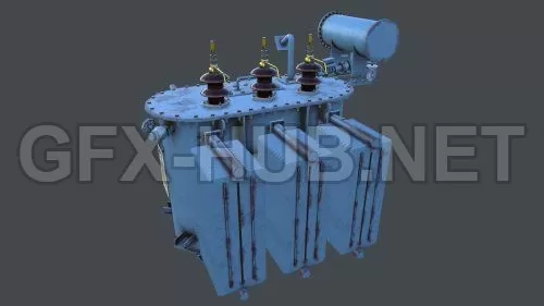 PBR Game 3D Model – Industrial Transformer