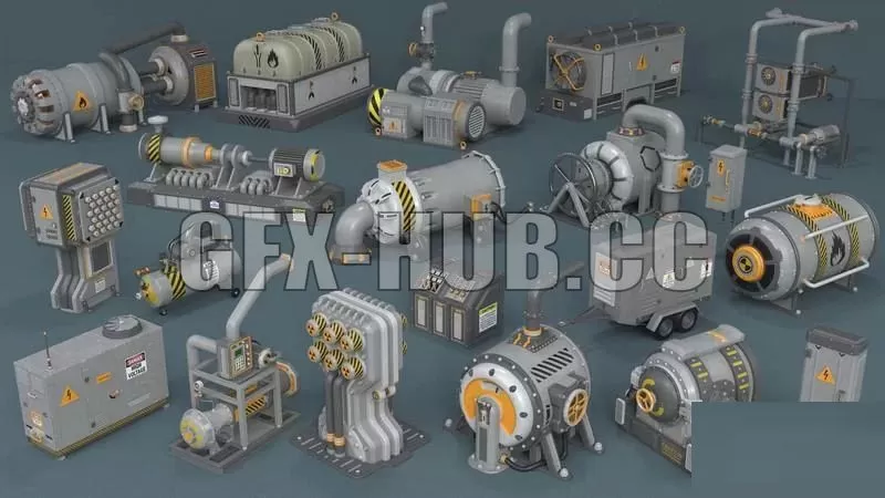 PBR Game 3D Model – Industrial Units