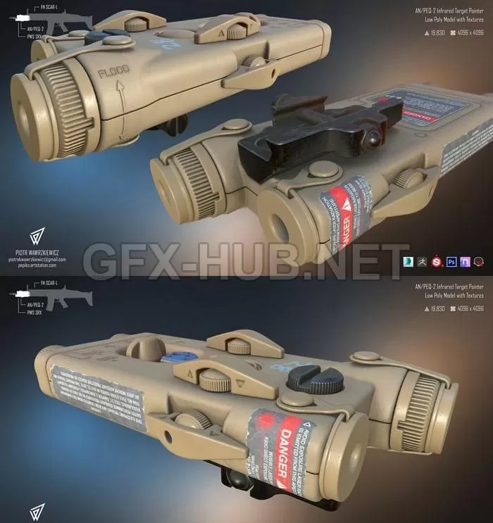 PBR Game 3D Model – Infrared Target Pointer