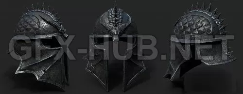 PBR Game 3D Model – Inquisitor’s Helmet