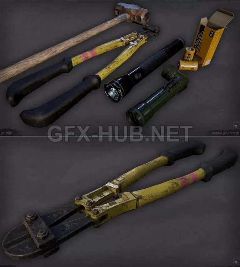 PBR Game 3D Model – Instruments Props PBR