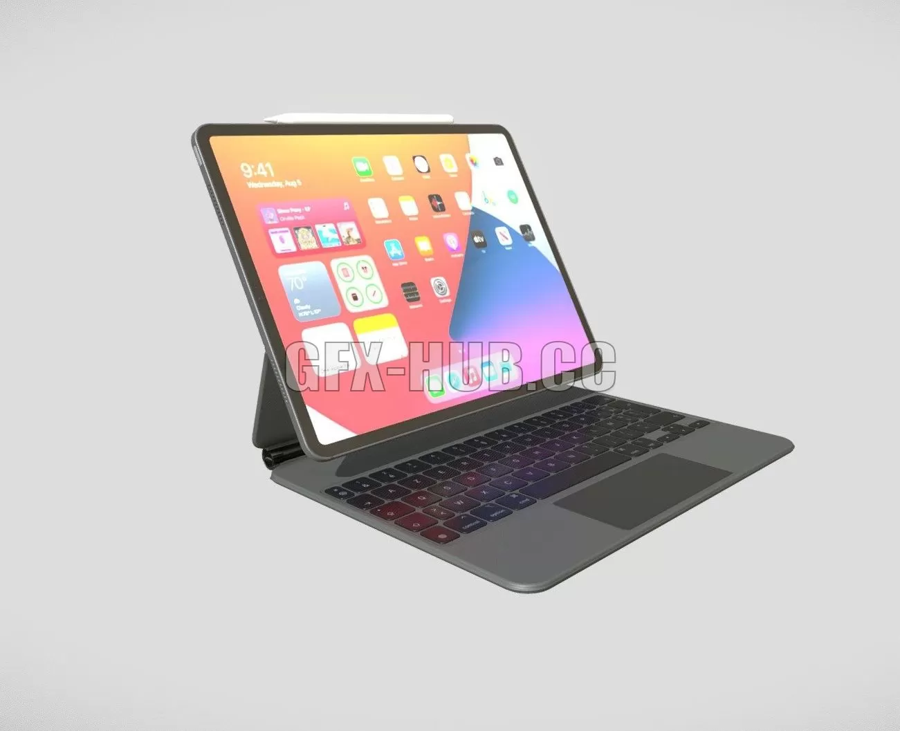 PBR Game 3D Model – iPad Pro 2021 + Magic Keyboard + Apple Pencil 2