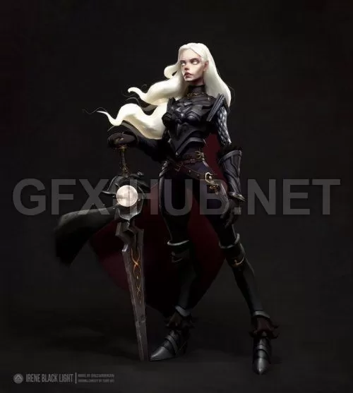 PBR Game 3D Model – Irene Black Light PBR