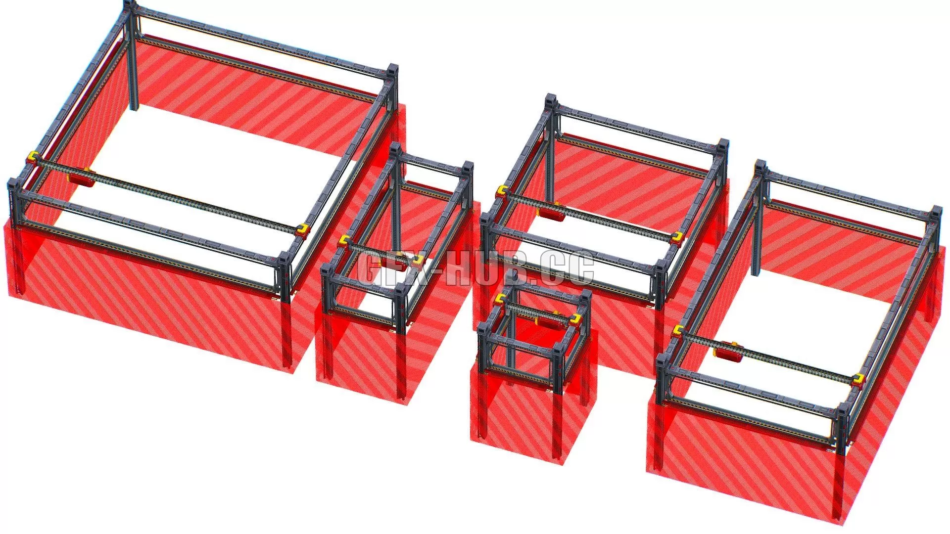 PBR Game 3D Model – Isometrical scaffolding ALL section