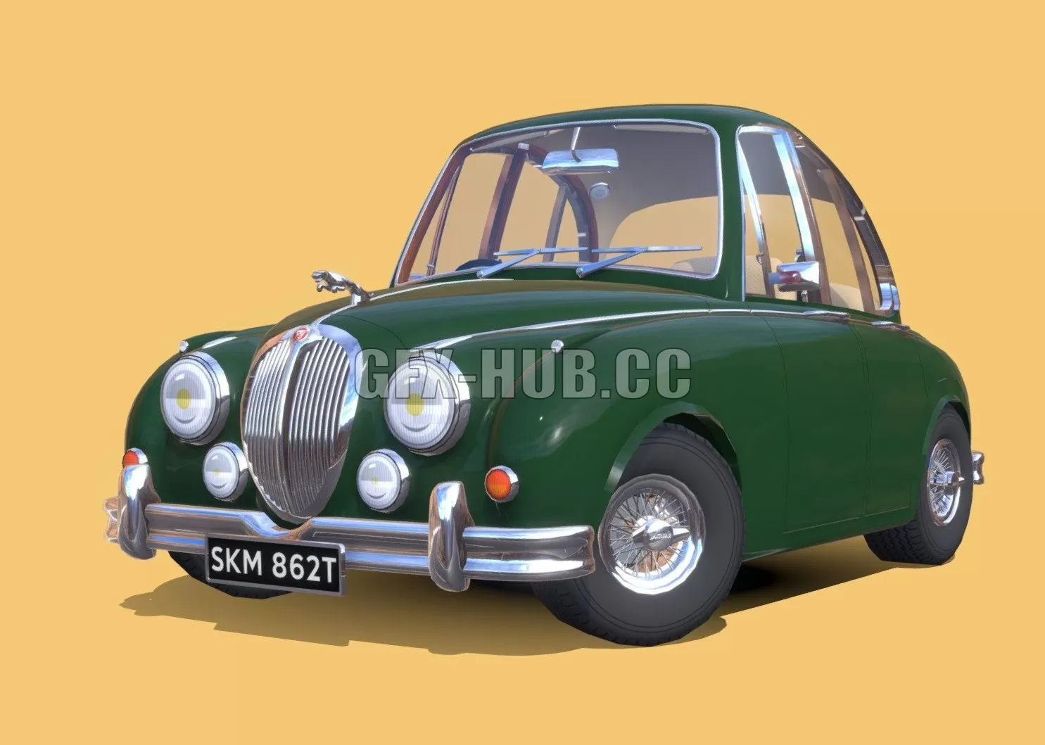 PBR Game 3D Model – Jaguar MK2 cartoon stylized