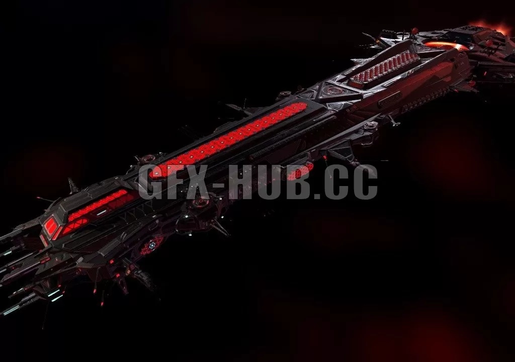 PBR Game 3D Model – Jericho destroyer Archon