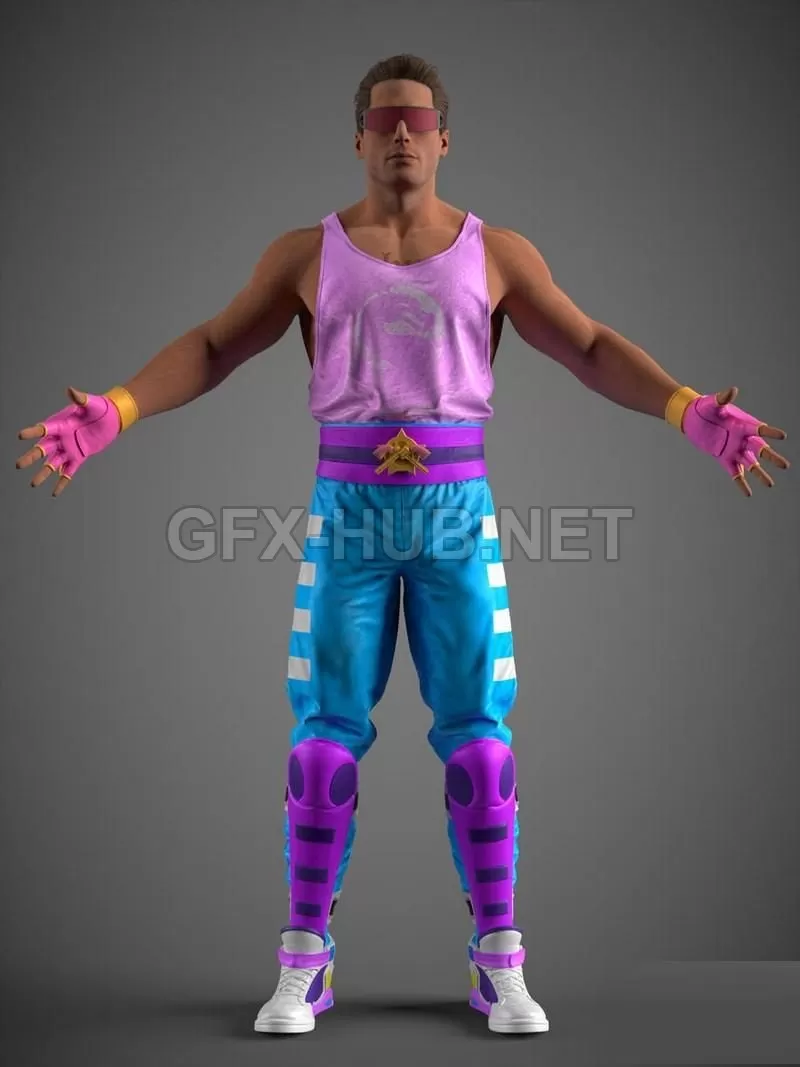 PBR Game 3D Model – Johnny Cage – Mortal Kombat 11