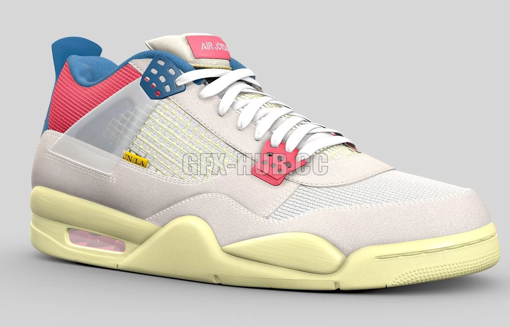 PBR Game 3D Model – Jordan 4 Union LA Guava Ice