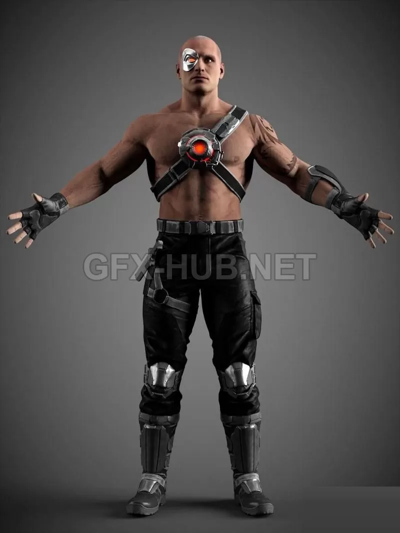 PBR Game 3D Model – Kano – Mortal Kombat 11