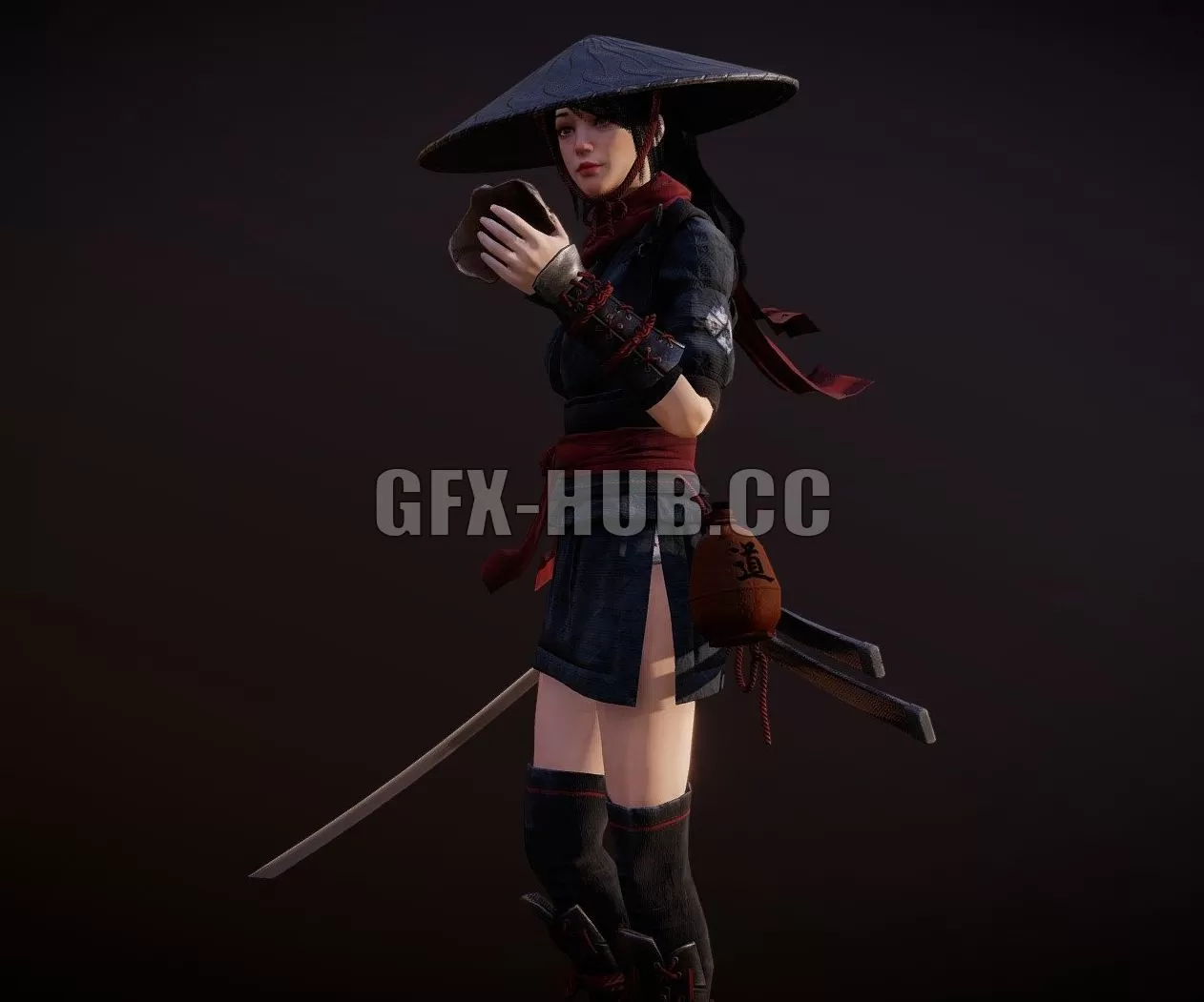 PBR Game 3D Model – Katanami Shadow