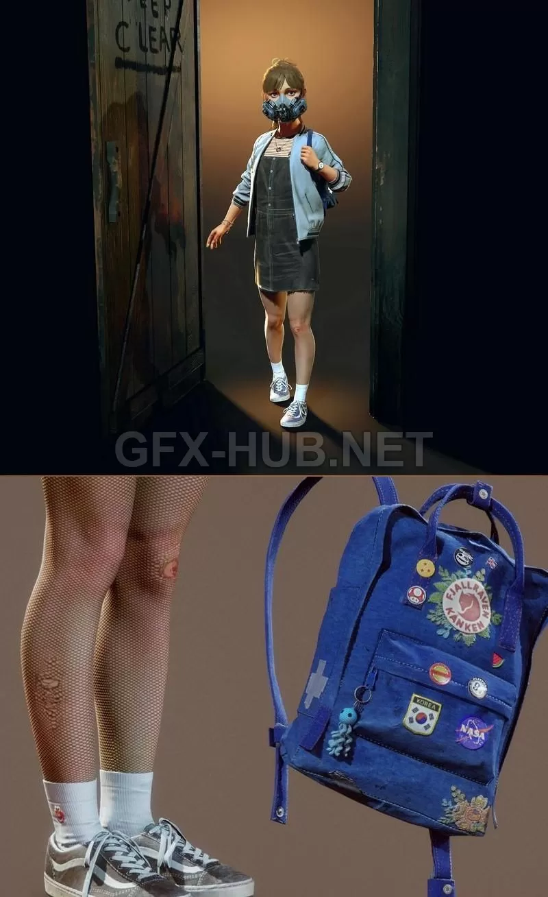 PBR Game 3D Model – Keep Clear COVID