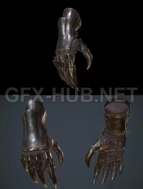 PBR Game 3D Model – Knights Gauntlet
