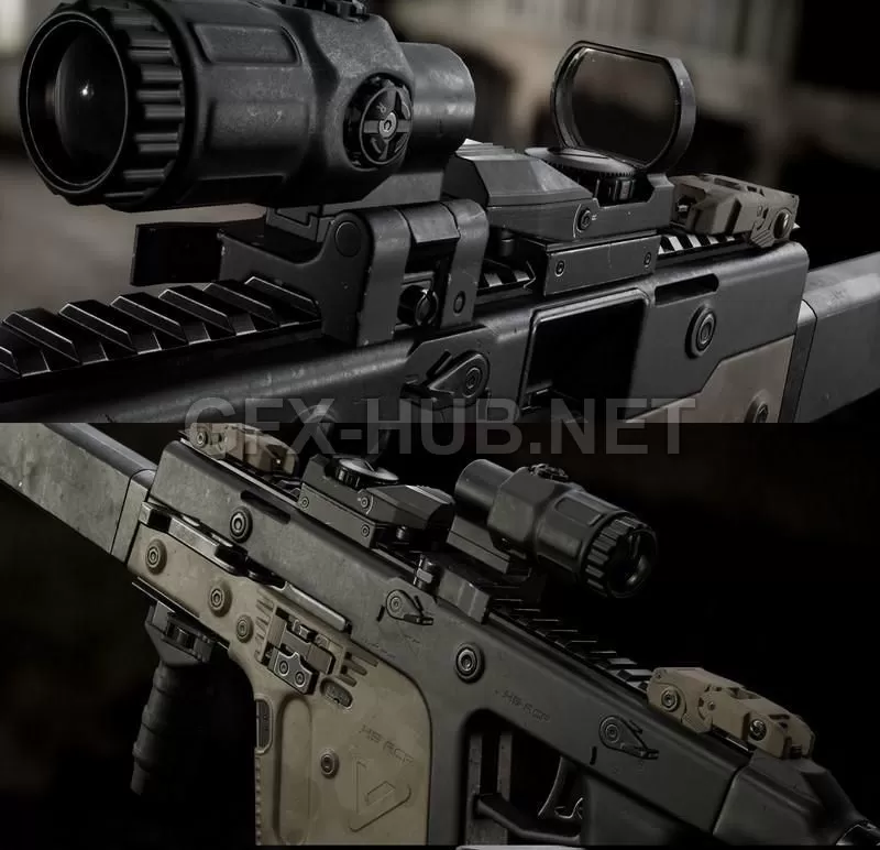 PBR Game 3D Model – Kriss Vector SMG