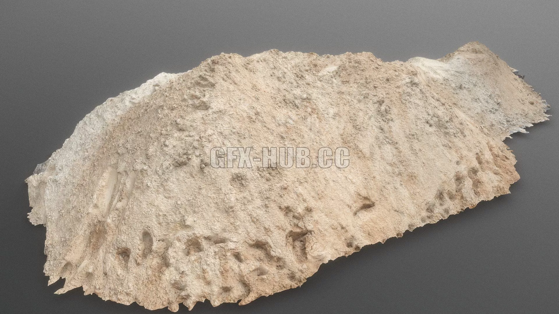 PBR Game 3D Model – Large heap pile of construction sand isolated